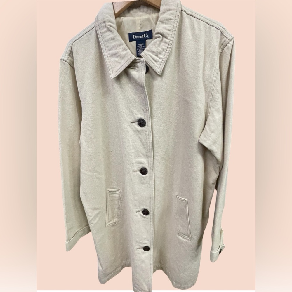 YK2 Denim&Co Cream Utility Jacket - Picture 1 of 2